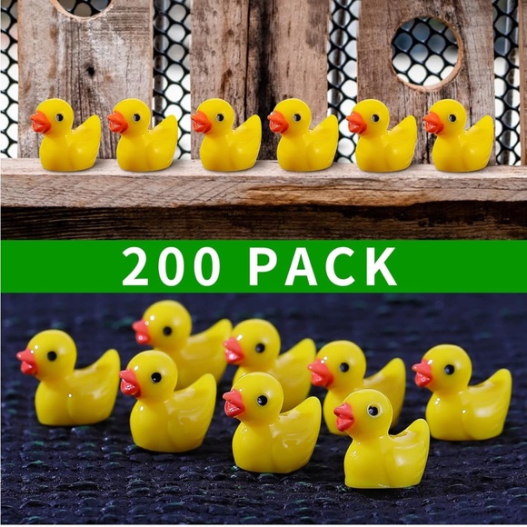 200 Pieces Mini Resin Ducks Yellow Tiny Duckie, baby shower - Picture 1 of 5